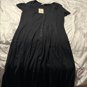 Elegant Black Button-Down Dress